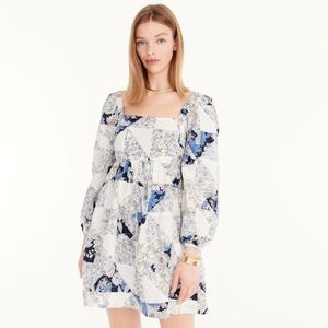 J.Crew: Squareneck Cotton Voile Dress In Patchwork Floral For Women